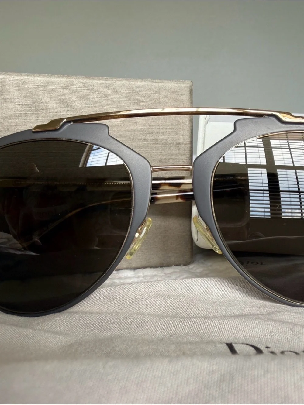 Christian Dior Reflected Aviator Sunglasses - Gold & Tortoise